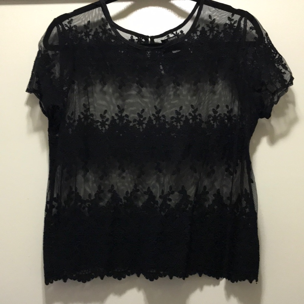 Mesh Lace Crop Top